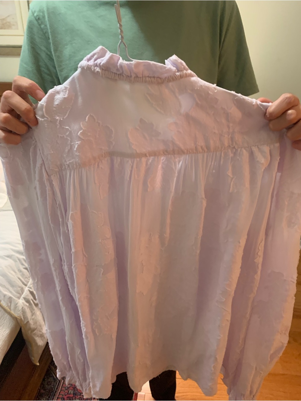 Wilfred Soft Lavender Ruffled Button-Front Nightshirt - Picture 3 of 3